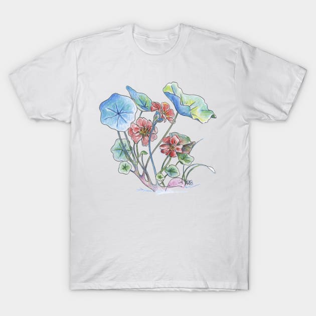 Nasturtium watercolor T-Shirt by ShiningLightGallery